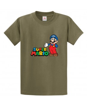 Super Mushroom Plumber Character Unisex Classic Kids and Adults T-Shirt For Gaming Fans